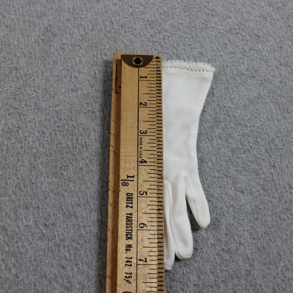 Vintage Gloves Women One Size White Lace Embroidered Wrist Formal Lot Cosplay - Picture 10 of 12